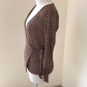 Leopard Print Wrap Top